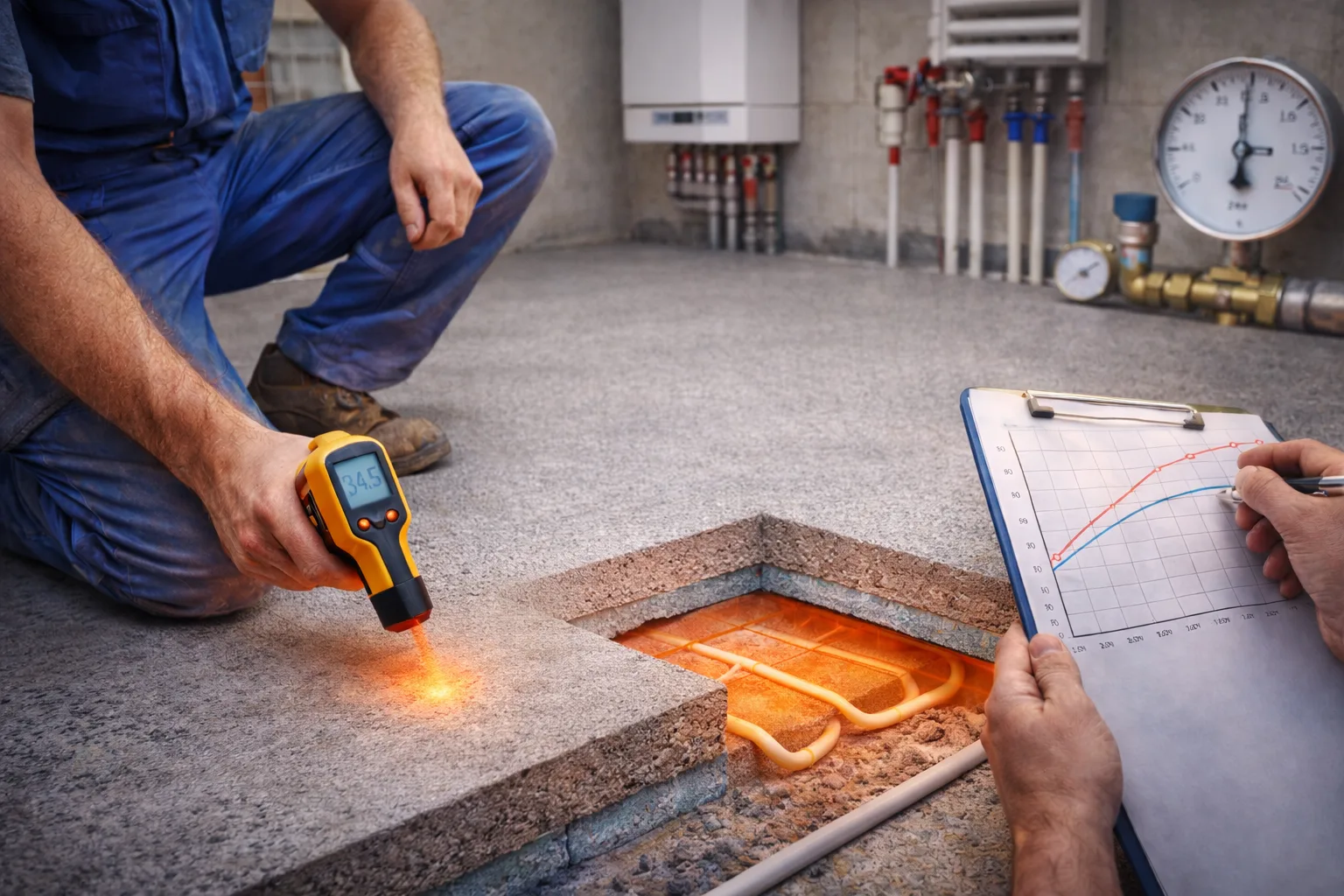 Nátopová zkouška podlahového nebo stěnového topení - proč a jak ji provést?